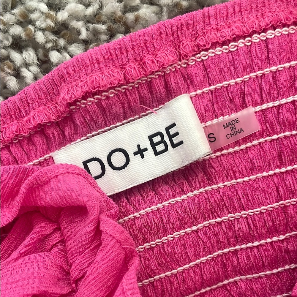 Pink Ruffled Off-Shoulder Top - Picture 2 of 3